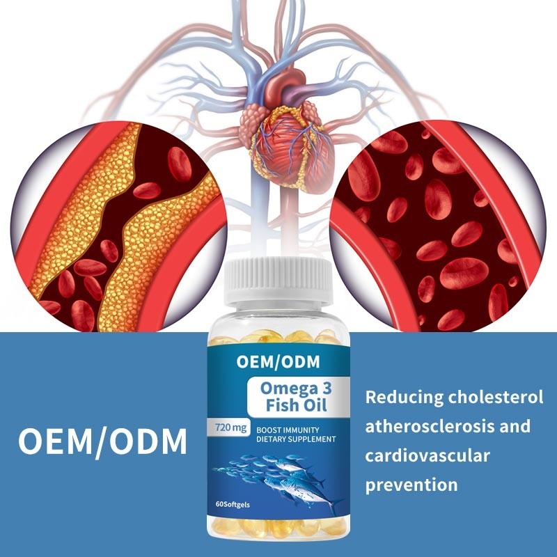 Πετρέλαιο Omega 3 βιταμίνη Ε DHA EPA ψαριών καψών Softgels για την κοινή υγεία εγκεφάλου καρδιών