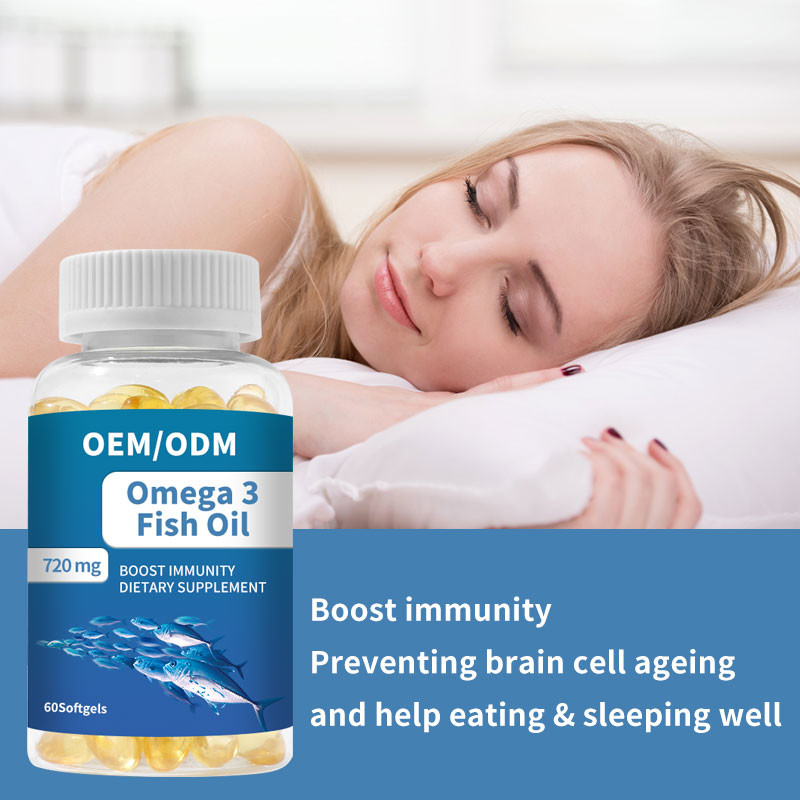 Πετρέλαιο Omega 3 βιταμίνη Ε DHA EPA ψαριών καψών Softgels για την κοινή υγεία εγκεφάλου καρδιών