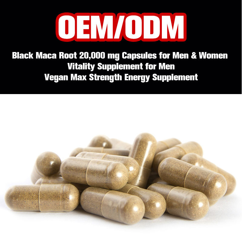 Μαύρες Maca κάψες ρίζας 20000Mg cOem για ανδρών και γυναικών ενεργειακό συμπλήρωμα δύναμης Vegan το ανώτατο