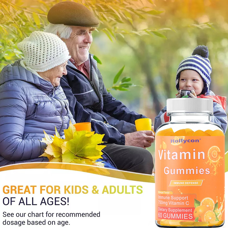 750mg βιταμίνη C Gummies για την άνοση υποστήριξη ενηλίκων με το ελεύθερο πορτοκάλι γλουτένης βιταμινών Β