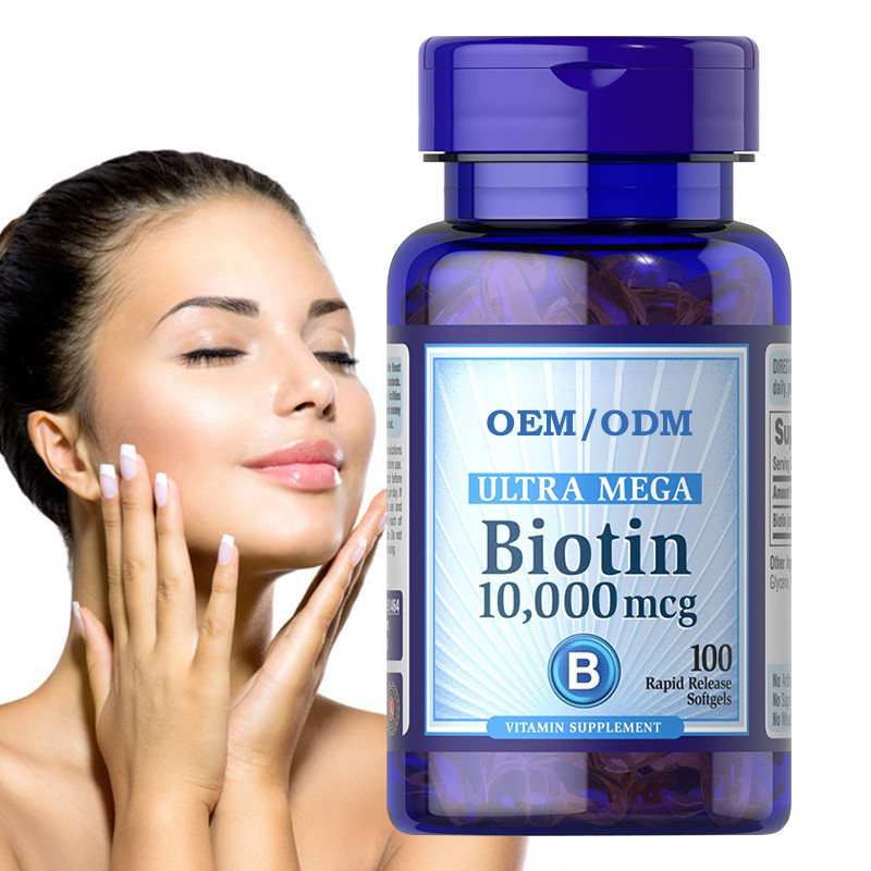 Biotin cOem Skincare δέρμα και Regrowth 10000 Mcg Softgels 100 τρίχας Gummies βιταμινών καρφιών αρίθμηση