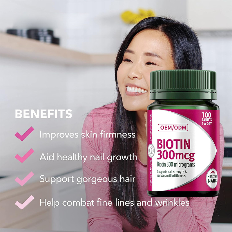 Biotin COA η βιταμίνη Gummies 300mcg διατηρεί τις υγιείς ενισχύσεις καρφιών στη διακοπή του διαιτητικού λίπους 100Pcs