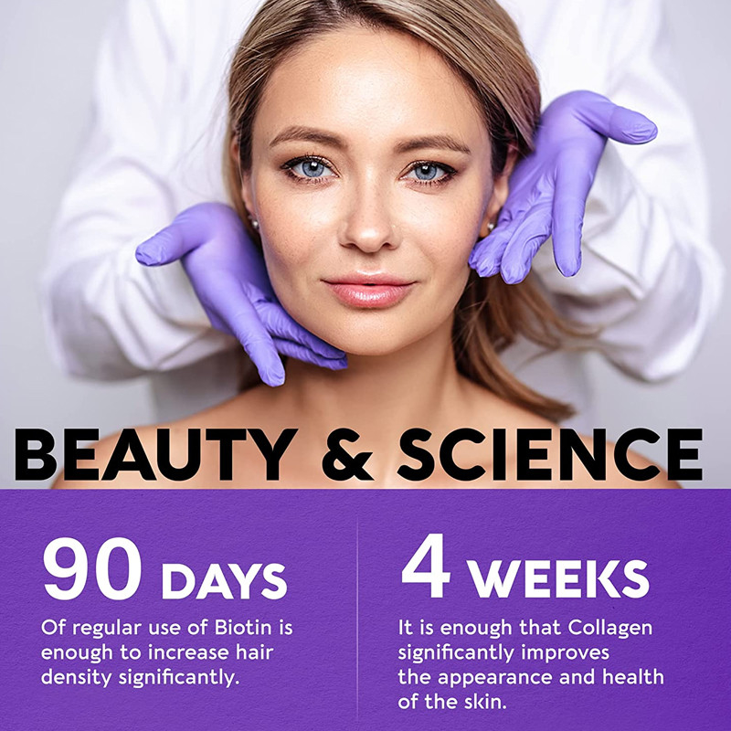 25000 Biotin Mcg καρφιά δερμάτων τρίχας χαπιών βιταμινών για τις ταμπλέτες τρίχας υγείας 60pcs των γυναικών feme