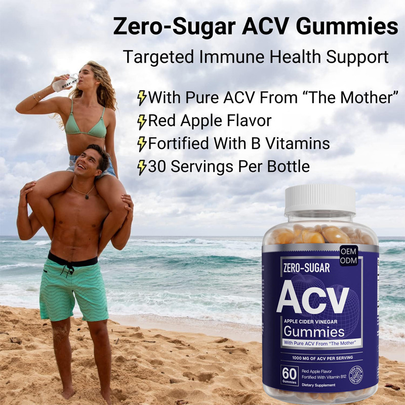 ACV Gummies ODM οργανικό ξίδι B12 500mg μηλίτη της Apple απώλειας βάρους υποστήριξης