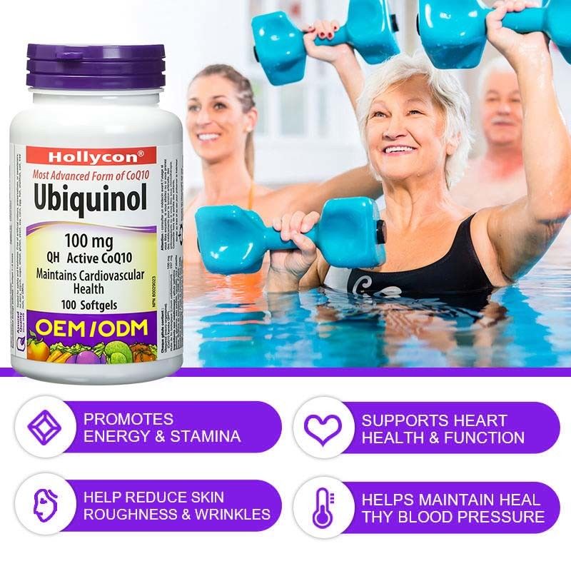 Coenzyme Q10 Softgel υγείας Γ Ubiquinol υποστήριξης συμπληρωμάτων υγειονομικής περίθαλψης cOem καρδιαγγειακές κάψες για την υγιή καρδιά Q10