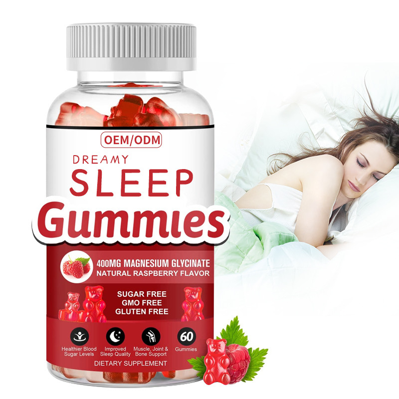 Χωρίς γλουτένη Melatonin Vitamin Gummies Support Sleep Relax Μελατονίνη Βιταμίνη D Εκχύλισμα βάλσαμου λεμονιού μαγνησίου
