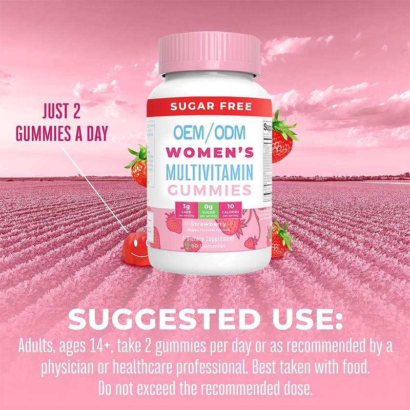 Βιταμίνες Multivitamin των άνοσων γυναικών υποστήριξης καθημερινών με το οργανικά δέρμα και το καρφί τρίχας συστατικών Gummy