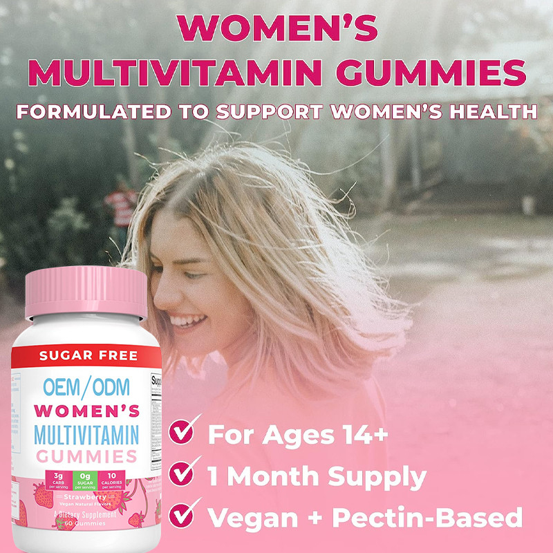 Βιταμίνες Multivitamin των άνοσων γυναικών υποστήριξης καθημερινών με το οργανικά δέρμα και το καρφί τρίχας συστατικών Gummy