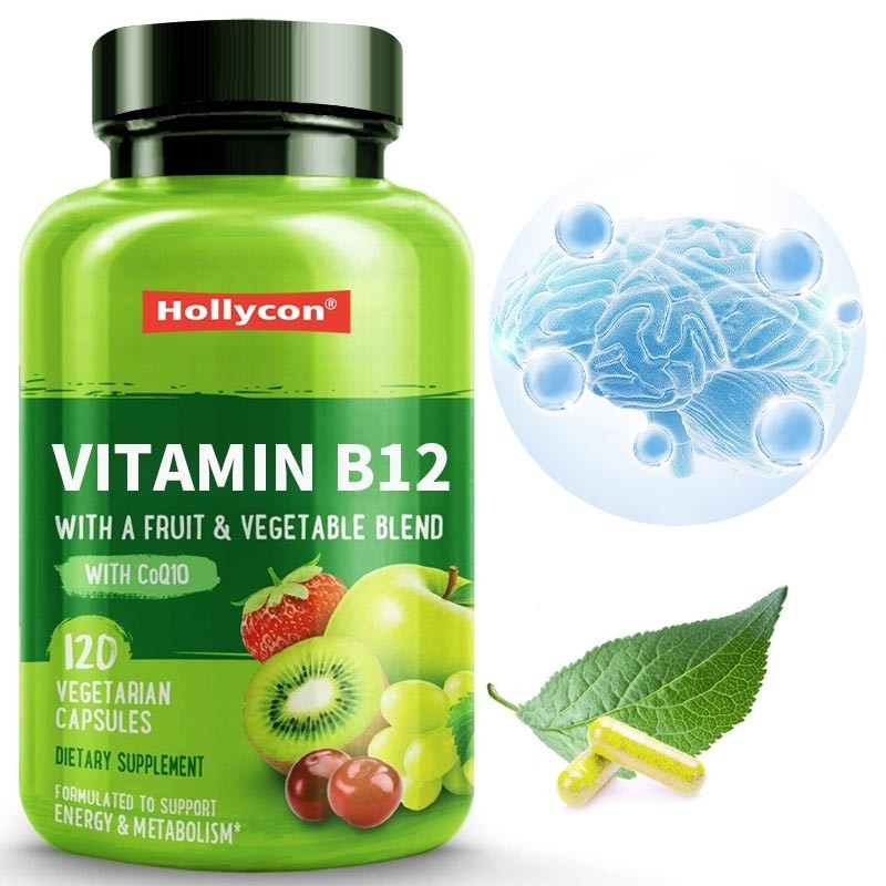 FDA Βιταμίνη b12 Κάψουλες Methyl Folate Βιταμίνη B6 Μείγμα φρούτων λαχανικών Υποστηρίζει Energy Healthy Vegan