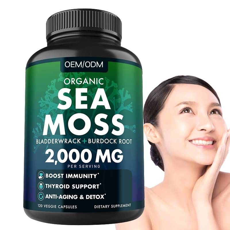 Unflavored οργανικά θάλασσας βρύου καψών Wildcrafted μη ΓΤΟ θάλασσας βρύου ακατέργαστα 60 χάπια Seamoss γλουτένης ελεύθερα