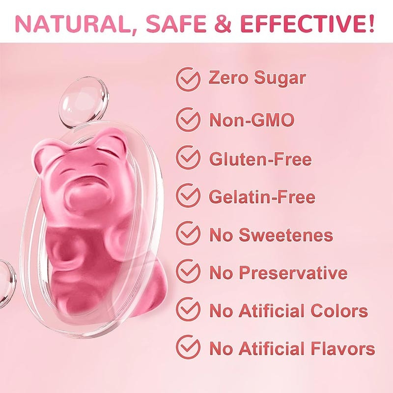 OEM Cleanroom Red Biotin Vitamin Gummies 30 μερίδες ανά δοχείο Μη ρυπογόνος παραγωγή