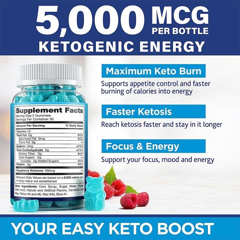 HACCP Κέτο Burn Gummies 5000 mg Επιπλέον Δύναμη Κέτο Snack Gummies Βελτιώνουν το Μεταβολισμό Κέτο Βιταμίνες