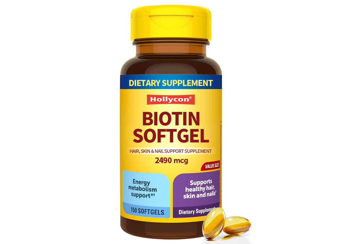 Ιδιωτική ετικέτα Biotin Softgels 150PCS Υποστήριξη για υγιή μαλλιά, δέρμα, νύχια Υποστήριξη συμπλήρωμα διατροφής