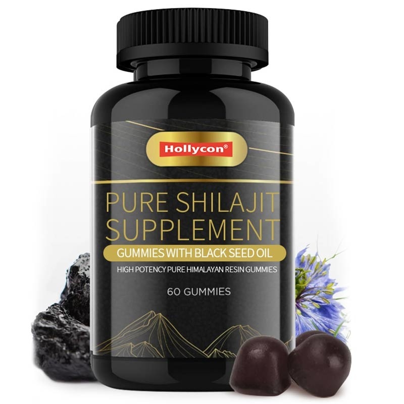 Καθαρό συμπλήρωμα Shilajit Gummies με μαύρο έλαιο σπόρων υψηλής δραστικότητας Καθαρό Gummies ρητίνης Ιμαλαΐων