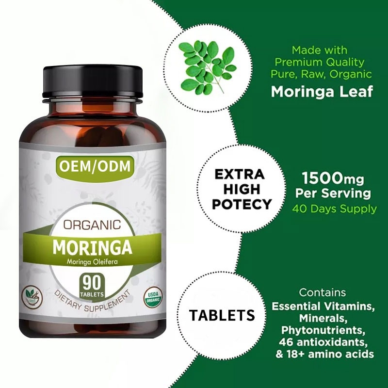 OEM Χονδρεμπόριο 1500mg Herbal Slim Καψούλες Moringa Oleifera Ταμπλέτες για την καύση λίπους