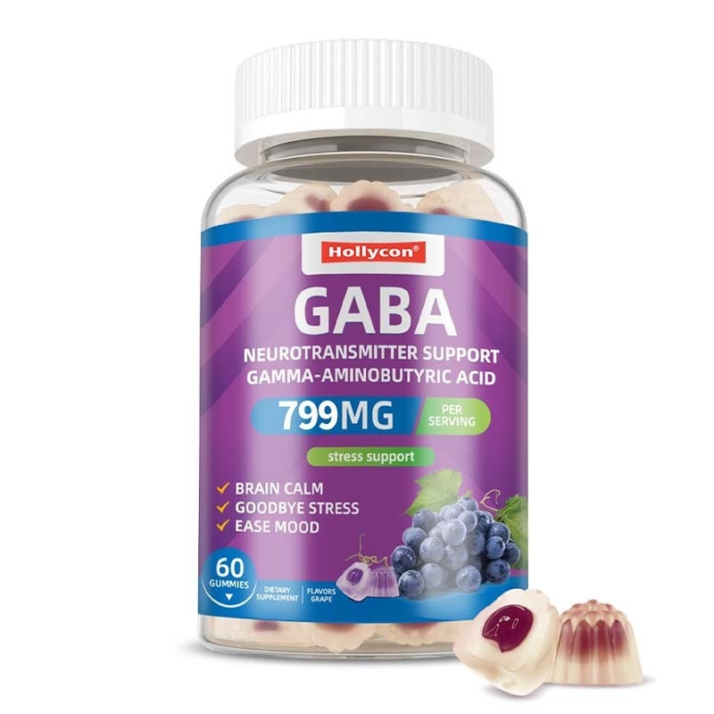 Φαρμακευτικό GABA με L-Θεανίνη 5-HTP Βιταμίνες D3 Β12 Ανακούφιση από το στρες Γουμάκια ύπνου