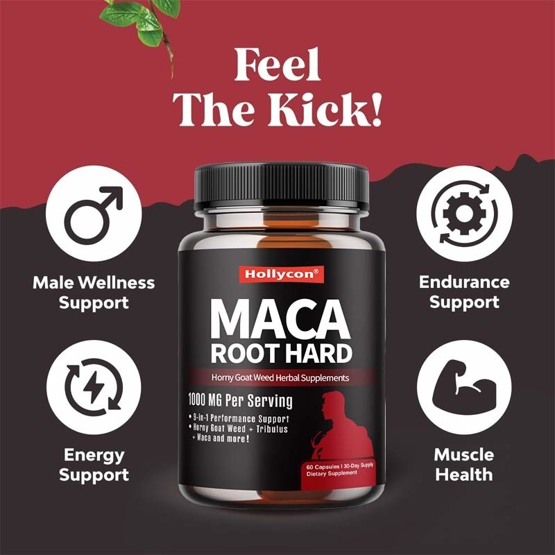 Ιδιωτική Ετικέτα Maca Φυτικά Συμπληρώματα Horny Goat Weed σκληρές κάψουλες για αυξημένη ενέργεια