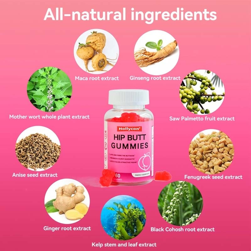 OEM Hip Butt Gummies Για Γυναίκες Butt Enhancing Συμπλήρωμα Για Butt Lift