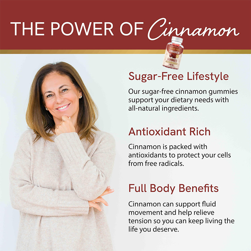 Χωρίς ζάχαρη καμίνι 1000mg Ceylon Cinnamon Extract Gummies για υποστήριξη του ανοσοποιητικού συστήματος