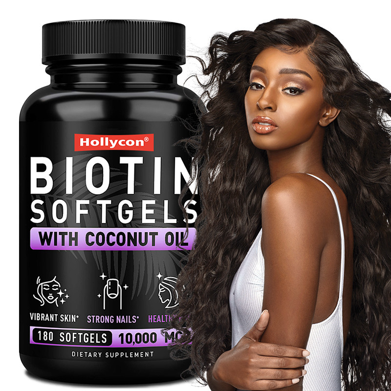 OEM Biotin Softgels για ισχυρά νύχια Biotin με λάδι καρύδας για τα μαλλιά Biotin Softgels