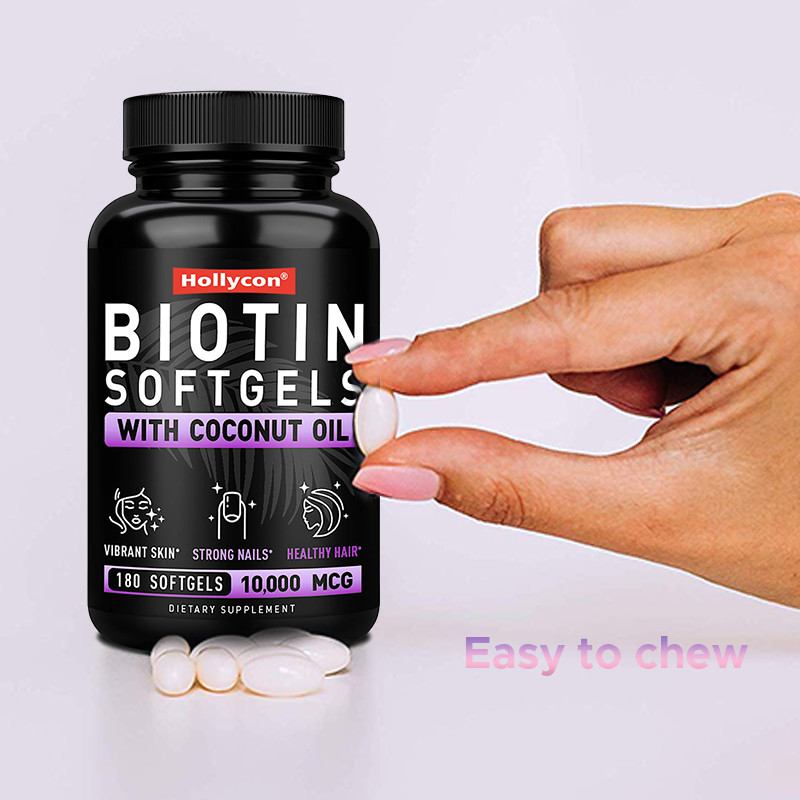 OEM Biotin Softgels για ισχυρά νύχια Biotin με λάδι καρύδας για τα μαλλιά Biotin Softgels