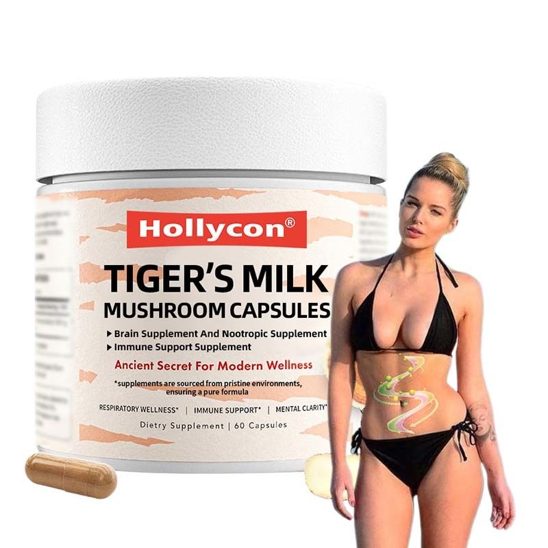 Συμπλήρωμα Μανιταριών Ανάπτυξη Μαλλιών Υγεία Εντέρου Πεπτικό Εγκέφαλος Πνεύμονες Γνωστική Λειτουργία Αναπνευστικό Μανιτάρια Tiger Milk Capsules