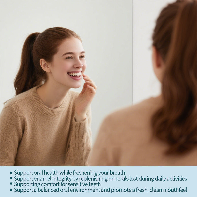 Χωρίς ζάχαρη τσίχλα με νανουδροξυαπατίτη - Φρέσκια ανάσα και στοματική υγεία Τσίχλα που αναζωογονεί την μέντα