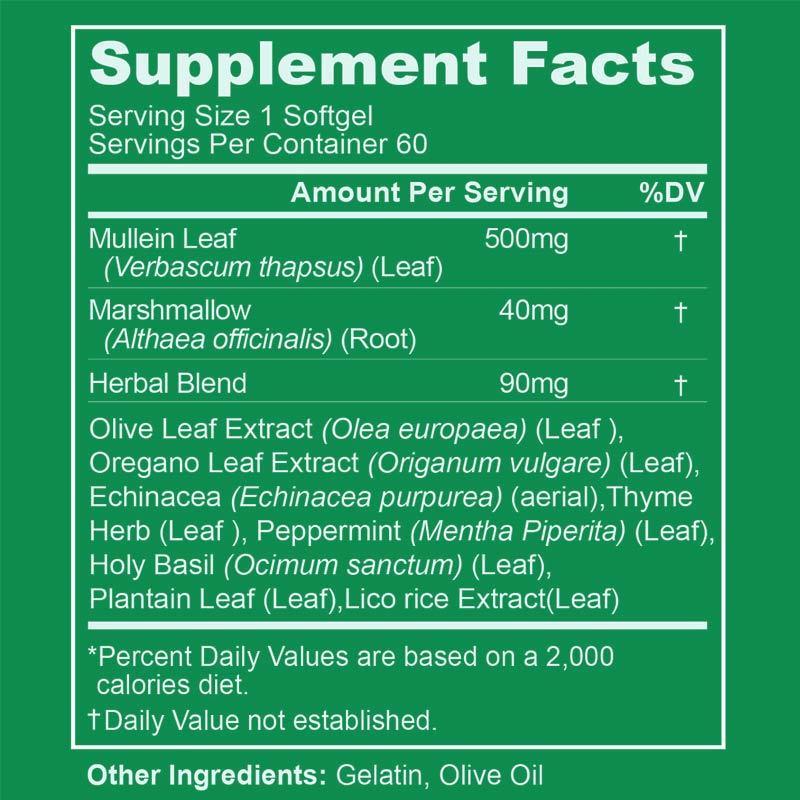 Εκχύλισμα φύλλων φασκομηλιάς για μαλακά καψάκια πνευμόνων, Αποτοξίνωση πνευμόνων για καπνιστές, Καθαρισμός πνευμόνων, Υποστήριξη αναπνοής, Βοτανικά συμπληρώματα, Vegan, Μη Γενετικά Τροποποιημένο, Υποστήριξη ανοσοποιητικού και πεπτικού συστήματος, 180 τεμάχια, Επάρκεια 180 ημερών