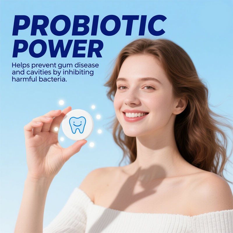 Τα δισκία Tupertory Factory, νανο -υδροξυαπατίτη με προβιοτικά, φθόριο και πλαστικό, φιλικό προς το περιβάλλον και φιλικό προς το ταξίδι, αναμιγνύοντας τις καρτέλες με οδοντόκρεμα, προσαρμοσμένη φόρμουλα