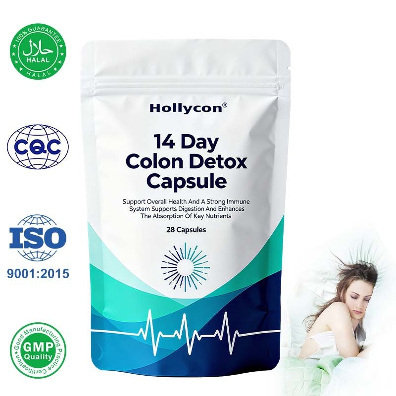 Συμπλήρωμα καθαρισμού παχέος εντέρου 14 ημερών με 28 κάψουλες υψηλής αντοχής και διάρκεια ζωής 24 μηνών για την υγεία του εντέρου