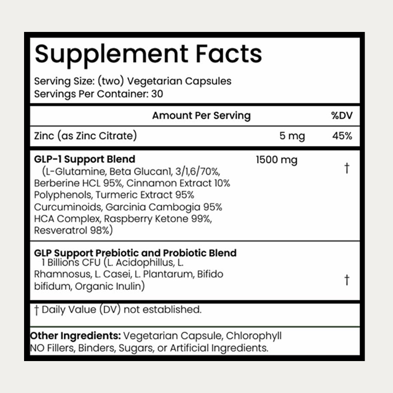 Ζεστή πώληση GLP-1 Συμπλήρωμα Υποστήριξης του Μεταβολισμού 60 Καψάκια για χορτοφάγους ανά φιάλη Πάρτε 2 ημερησίως