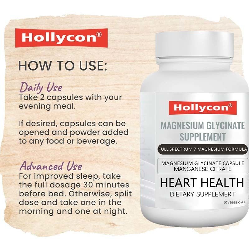 OEM Συμπλήρωμα Γλυκινικού Μαγνησίου Ύπνος Μυών Καρδιά Υγεία Σύμπλεγμα Μαγνησίου Κιτρικό Μαγγανίου Κάψουλα Γλυκινικού Μαγνησίου