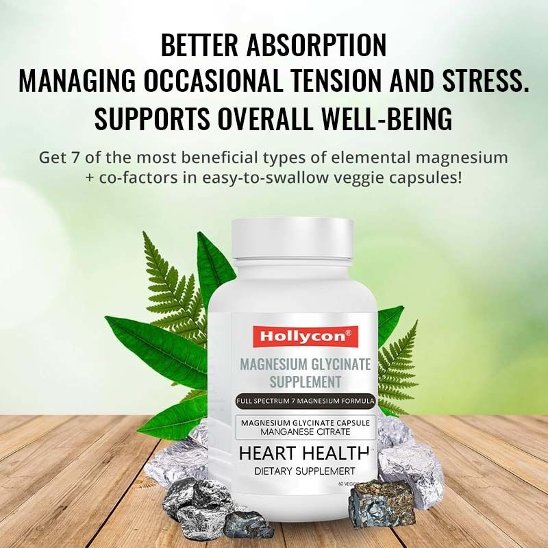 OEM Συμπλήρωμα Γλυκινικού Μαγνησίου Ύπνος Μυών Καρδιά Υγεία Σύμπλεγμα Μαγνησίου Κιτρικό Μαγγανίου Κάψουλα Γλυκινικού Μαγνησίου