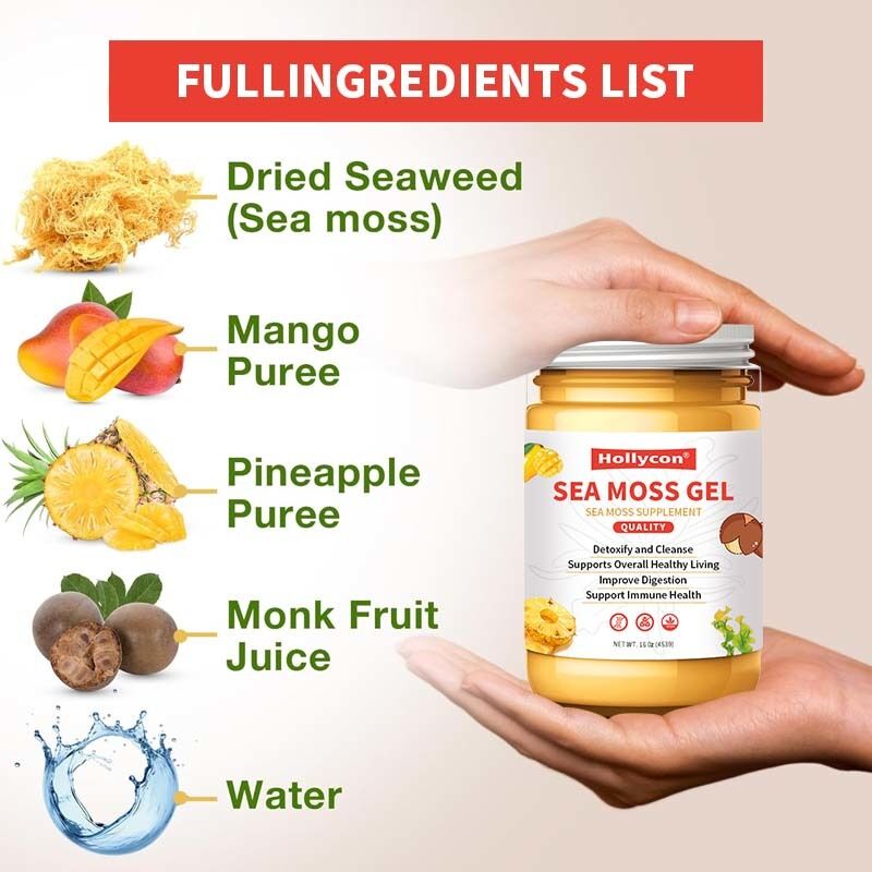 OEM Θρεπτικό Ακατέργαστο Seamoss Αποτοξίνωση και Καθαρισμός Πλούσιο σε Μέταλλα Πρωτεΐνες Βιταμίνες Υγεία Sea Moss Sea Moss Gel