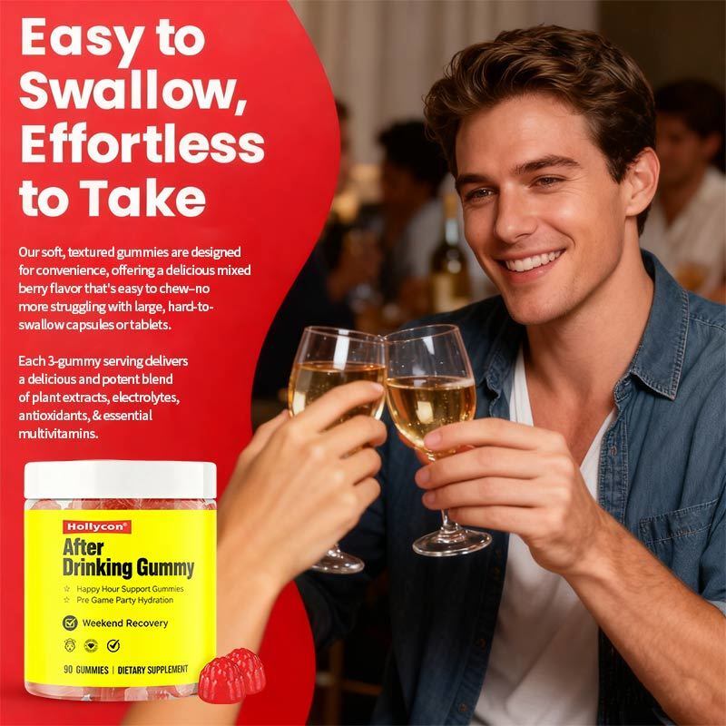 OEM Happy Hour Gummies Συμπλήρωμα Προπαίγνιο Πάρτι Ενυδάτωση Ηλεκτρολύτες Αλκοόλ DHM Γάλα Τισλ Μετά το Πίσιμο Gummy