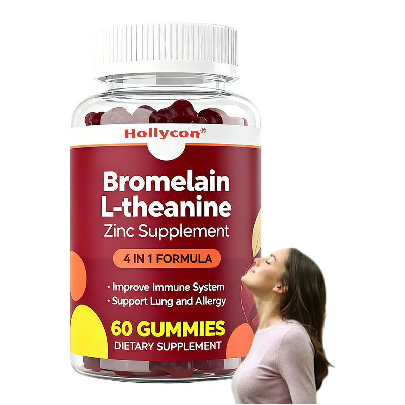 Ιδιωτική Ετικέτα Bromelain L-theanine Zinc Supplement Βιγκανικά Συμπληρώματα για Παιδιά Ενήλικες Quercetin Gummies