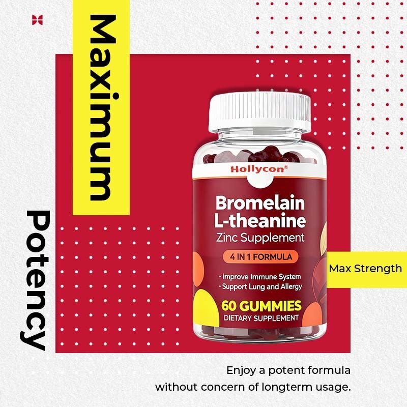 Ιδιωτική Ετικέτα Bromelain L-theanine Zinc Supplement Βιγκανικά Συμπληρώματα για Παιδιά Ενήλικες Quercetin Gummies