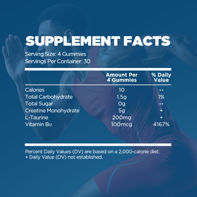 OEM More 15% Strength Energy & Muscle Support Pre-Workout Complex Creatine Creatine L-Taurine B12 Creatine Monohydrate Gummies