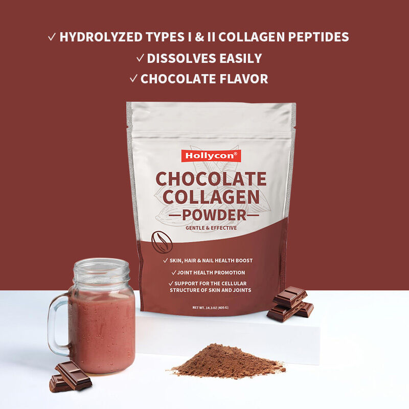 Συμπλήρωμα Κολλαγόνου σε Σκόνη για Μαλλιά, Δέρμα, Νύχια & Αρθρώσεις, Τύπου I & III, από Ζώα Εκτροφής Χορτονομής, Συμπλήρωμα Κολλαγόνου με Γεύση Σοκολάτας