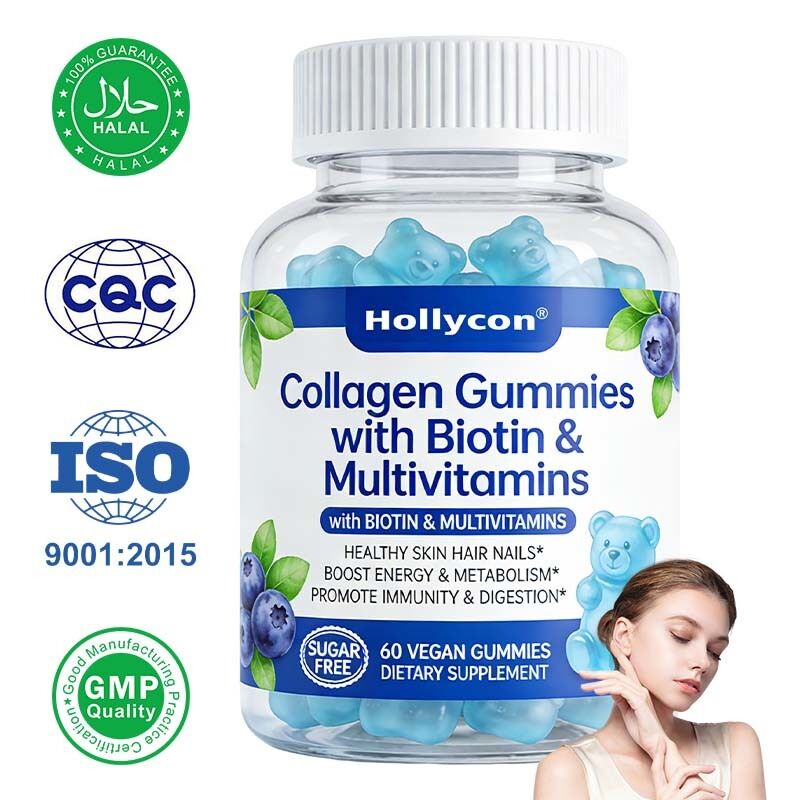 OEM/ODM Customized Collagen Peptides Gummies for Healthy Skin Hair Nails Immunity & Digestion Bones & Joints Support