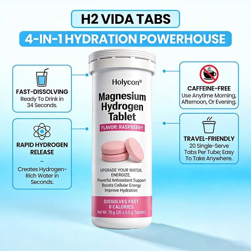 OEM Magnesium Hydrogen Tablets | Supports Antioxidant, Energy, Focus, Stamina & Gut Health Mineral Supplement