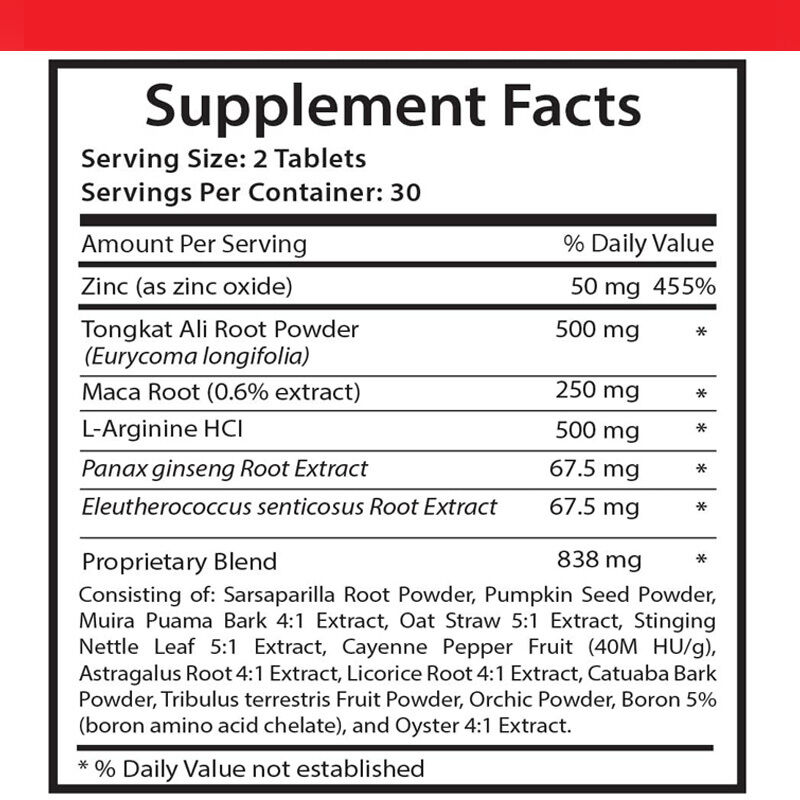 OEM Hot Selling Maca Root Tongkat Ali Capsules for Men Fertility Pills Increase Size and Girth Extreme Male Enhancing Tablets