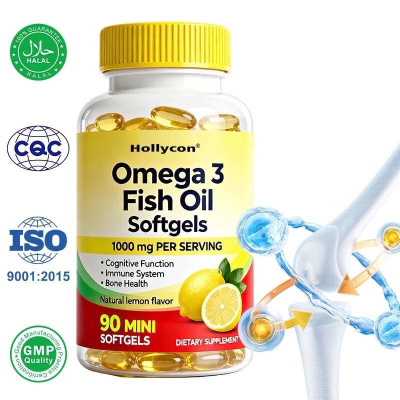 OEM υψηλής αντοχής Ωμέγα-3 ιχθυέλαιο 1000mg ανά μερίδα 90 Count Softgels για την υγεία της καρδιάς και του εγκεφάλου