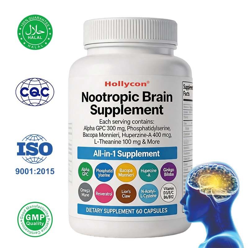 Το συμπλήρωμα εγκεφάλου OEM Nootropic με Alpha GPC, Phosphatidylserine & Bacopa Monnieri υποστηρίζει τη μνήμη και την εστίαση, τη γνωστική και τη διάθεση