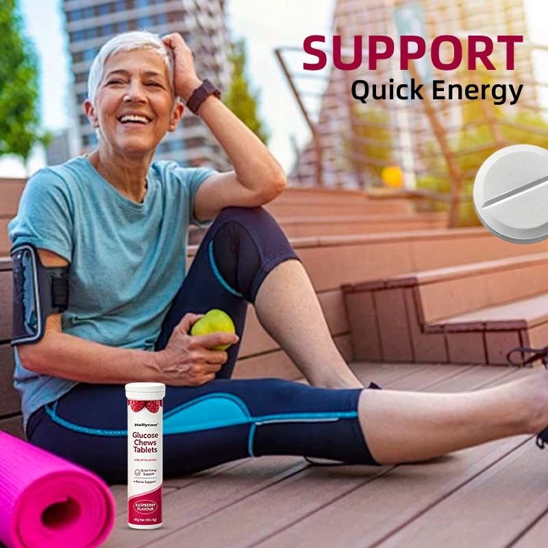 Glucose Chewable Tablets for Quick Energy and Focus Support with Customized Flavor and Portable Chewable Design