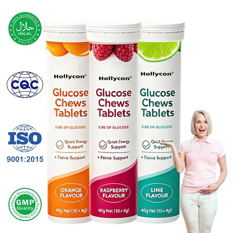 Glucose Chewable Tablets for Quick Energy and Focus Support with Customized Flavor and Portable Chewable Design