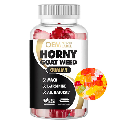 Κεράτινος ODM συμπληρωμάτων Gummies ζιζανίων αιγών αρσενικών αυξήσεων