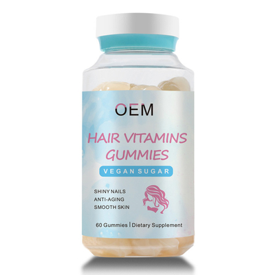 Προσαρμοσμένη Biotin Vegan υγιής τρίχα Gummies Gummies τρίχας για τα λαμπρά καρφιά