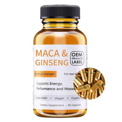 Κάψες συμπληρωμάτων ρίζας Ginseng Maca λίμπιντο αύξησης για τα άτομα
