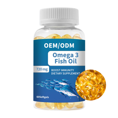 Πετρέλαιο Omega 3 βιταμίνη Ε DHA EPA ψαριών καψών Softgels για την κοινή υγεία εγκεφάλου καρδιών